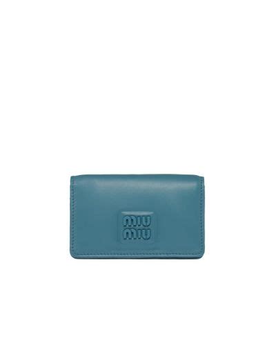 Marina Blue Leather Card Holder 